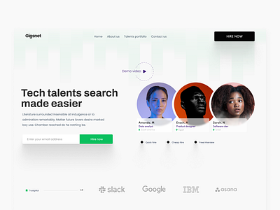 Tech talents search 3d branding design figma hero section homepage illustration online technology ui webflow