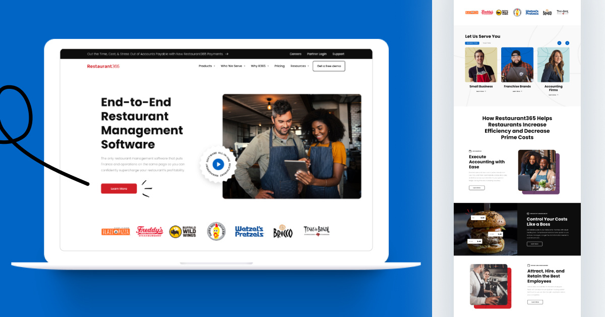Restaurant365 Web Design branding design interface restaurant software ui ux website