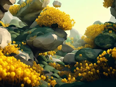 Floral Ore 3d illustration background illustration botanical illustration diligence environment illustration flower illustration generative art illustration landscape illustration matte painting stuart wade