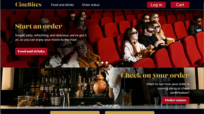 CineBites Homepage design motion typography ui user experience ux website