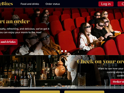 CineBites Homepage design motion typography ui user experience ux website