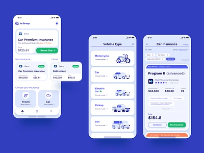 Insure Choice | Mobile UX app design insurance interface mobile ui uiux ux