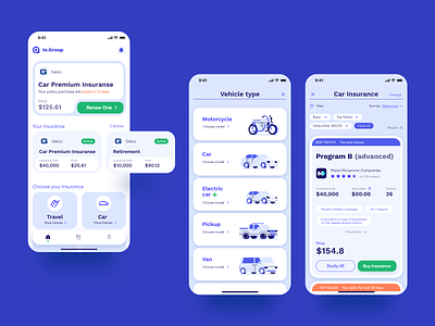 Insure Choice | Mobile UX app design insurance interface mobile ui uiux ux