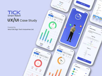 Tick Smart Watch UI/UX Design app apps design graphic design hrms product design smart watch ui user centered design user interface ux walton watch application watch ui