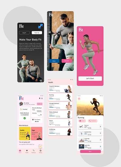 App- Fitness UI animated dailyworkout design figma fitnessapp interface uiux userfriendly userresearch workoutapp yoga