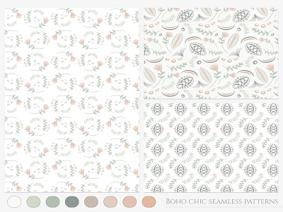 boho chic seamless patterns affinity designer boho chic design drawing flower flowers graphic design illustration ornement pattern seamless patterns vector