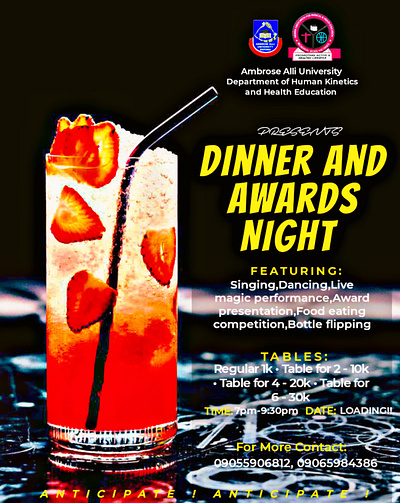 Dinner/Award Flier Design branding flier design graphic design