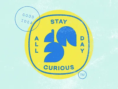 squirrely day animal blue branding geometric houston htx icon illustration squirrel texas tx yellow