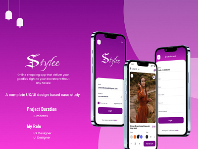 Stylee/ UX design app case study mobile design shopping app ui ux