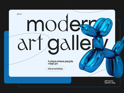 Modern art gallery 3d ui ux