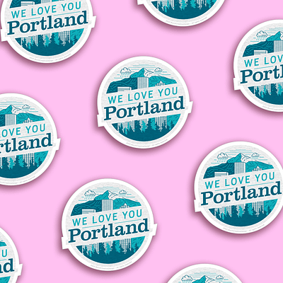 We Love You Portland Stickers branding design drawing graphic design illustration logo oregon portland stickers typography ui ux vector