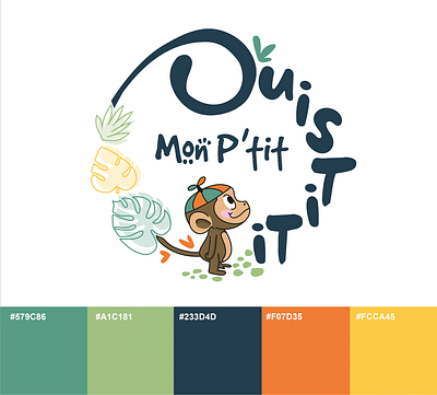 Logotype Mon P'tit Ouistiti branding design graphic design illustration logo typography vector