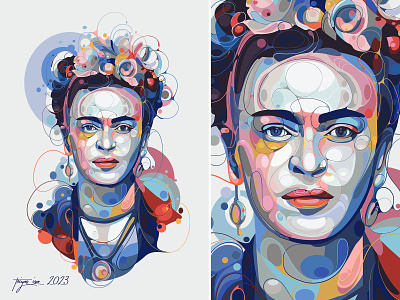 Frida Kahlo avatar colorful design frida kahlo frida kahlo portrait illustration portrait profile picture uique unique style vector vectorart