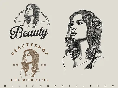Beauty Hand Drawn Logo art logo brand identity branding creative logo design graphic design hand drawn logo illustration logo logo design logo designer logo inspiration logo maker logodesign logos ui vector vintage logo