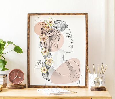 Flower Boho Portrait 🌼 design illustration