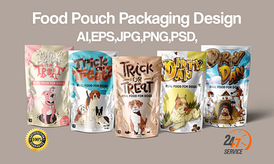 DOG FOOD POUCH PACKAGING DESIGN dog dog food dog food pouch food pouch graphic design illustration packaging packaging design pouch pouch packaging