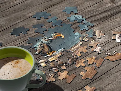 puzzle 3d 3dmodel b3d bird blender3d cartoon eevee illustration jigsaw puzzle puzzle render