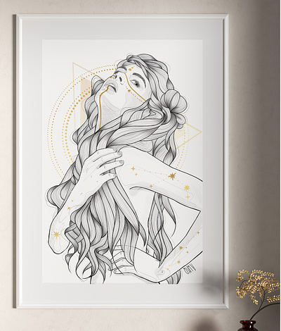 Zodiacal Woman in Constellation ✨ design illustration portrait zodiac