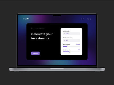 Investment calculator banking concept design investments ui ux web