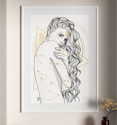 Zodiac Woman in Constellation 💫 design illustration portrait zodiac