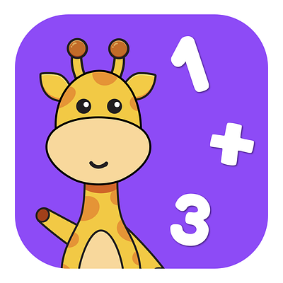 Math for Kids－Add & Subtract app icon branding character design educational flat game graphic design icon illustration ios kids logo math ui vector