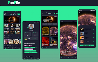 FunFlix: Give your kids the power to create and consume android app branding design ott ui