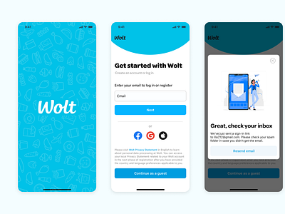 Daily UI 01 - Wolt Sign up redesign animation sing up ui wolt