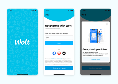 Daily UI 01 - Wolt Sign up redesign animation sing up ui wolt