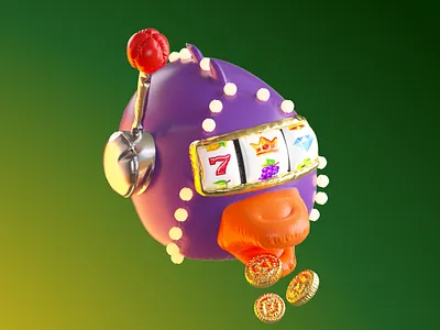 DUCKHEAD - One armed bandit 3d casino cgi cloth simulation duck nft pfpf rubber toy