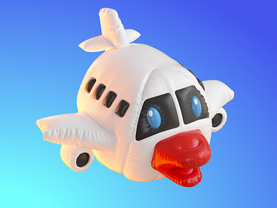 DUCKHEAD - Plane 3d cgi cloth simulation duck inflatable pfp rubber toy