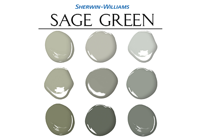 Sage Green Home Paint Palette, Sherwin Williams, Sage Green Home paint palette