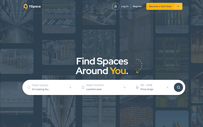 YSpace airbnb app design distribution centre real estate space trucks ui ux warehouse