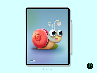 Cute Snail artistic rishi branding cute design figma graphic design illustration illustration artist logo procreate rishikesh malviya snail typography ui ux vector vijay verma