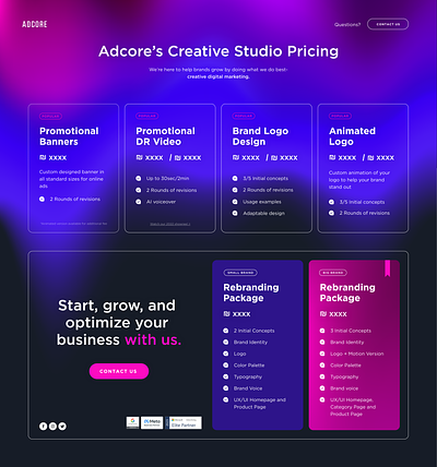 Pricing Onepager