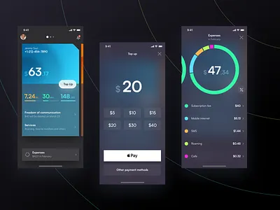Mobile operator app concept app cellular expenses interaction interface ios mobile operator sim card ui ux