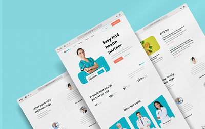 Healthcare website Template Design clean design design figma mobile app ui website
