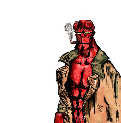 Hellboy Illustration character illustration digital illustration illustration procreate