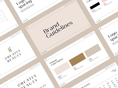 Beauty Brand Guidelines brand brand designer branding color scheme design elegant freelance freelancer gold graphic design guidelines icon logo luxury mark style guide typography vector