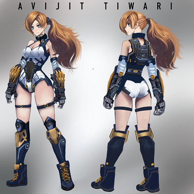 sci-fi character art in anime style animation anime animeart character design characterart characterillustration conceptart design illustration