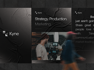 Kyne - Branding & Visual identity, Corporate Brand Design agency billboard brand identity branding business clean creative dark design digital graphic design logo marketing minimalism mockup studio ui ux video website