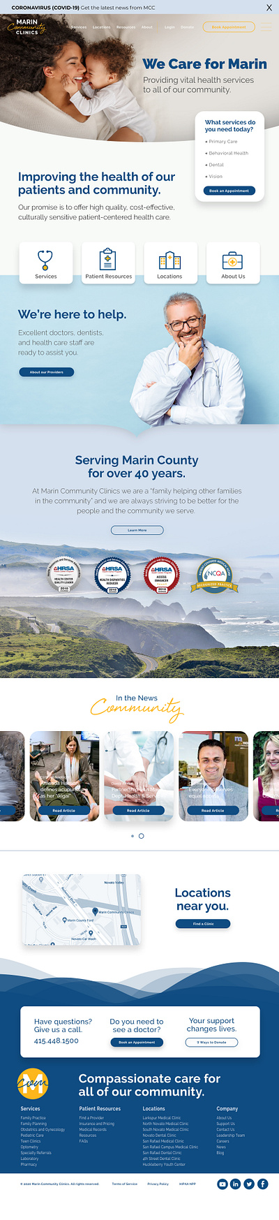 Marin Community Clinics ad design branding campaign ui ux web design