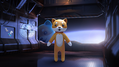 Baby Doge 3d animation blender character crypto decentraland design doge mascot metaverse render wearable