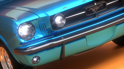 Ford Mustang | 3D image 3d c4d car cinema4d colors design graphic design illustration octane ui