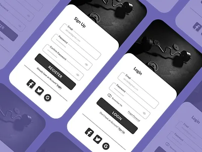 Sign Up & Login app design login mobile app signup ui