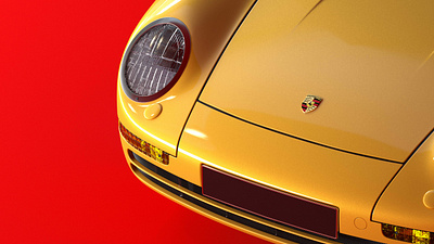 Porsche 911 | 3D image 3d c4d car cinema4d color colors design graphic design illustration octane red ui yellow