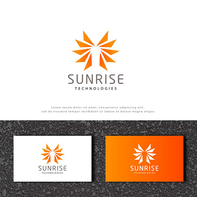 Sunrise Technologies Logo 2d abstract ai best logo designer brand identity branding corporate logo design graphic design icon illustration logo mark modern startup sun symbol tech technology type