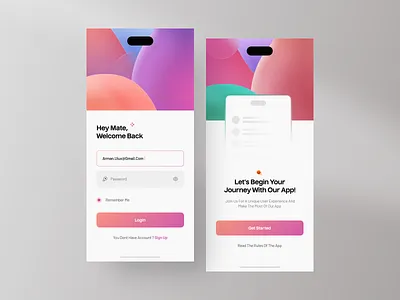 Login & Onboarding Mobile App app application design form illustration log in login minimal minimalism minimalist mobile onboarding sign up signin signup splash trend ui ux welcome