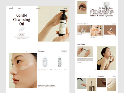 Klairs cosmetics - online store beauty design e commerce interface make up online shop skin skincare ui ux website