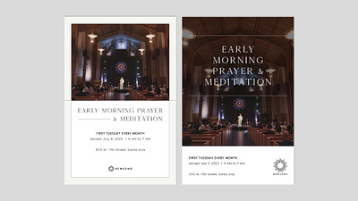 Early Morning Prayer & Meditation church postcard print design