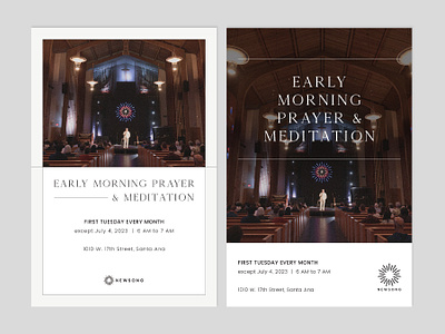 Early Morning Prayer & Meditation church postcard print design
